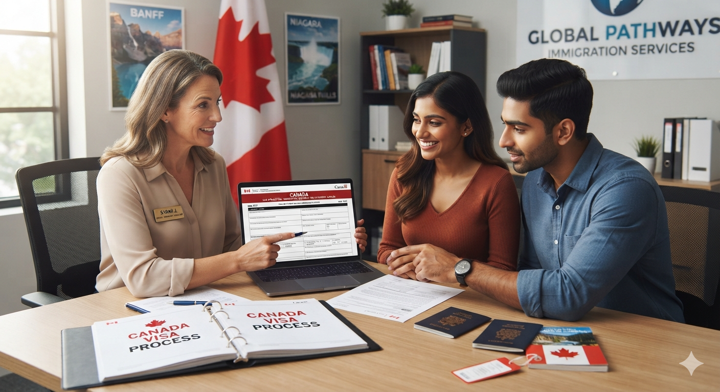 Applicant preparing their visitor visa documents